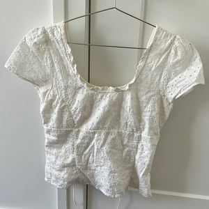 Rouje Womens Blouses. Model “Berenice” Top Broderie Anglaise Top Size 36 (XS)